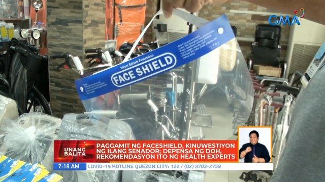 Paggamit ng face shield, kinuwestiyon ng ilang senador; depensa ng DOH, rekomendasyon ito ng health experts | UB