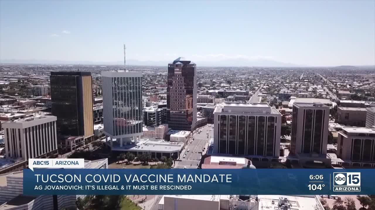 Tucson's COVID-19 employee vaccine mandate violates state law, Arizona Attorney General says