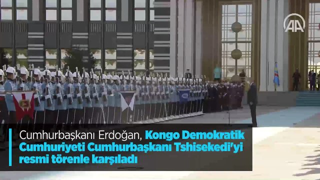 Cumhurbaşkanı Erdoğan, Kongo Demokratik Cumhuriyeti Cumhurbaşkanı Tshisekedi'yi resmi törenle karşıladı