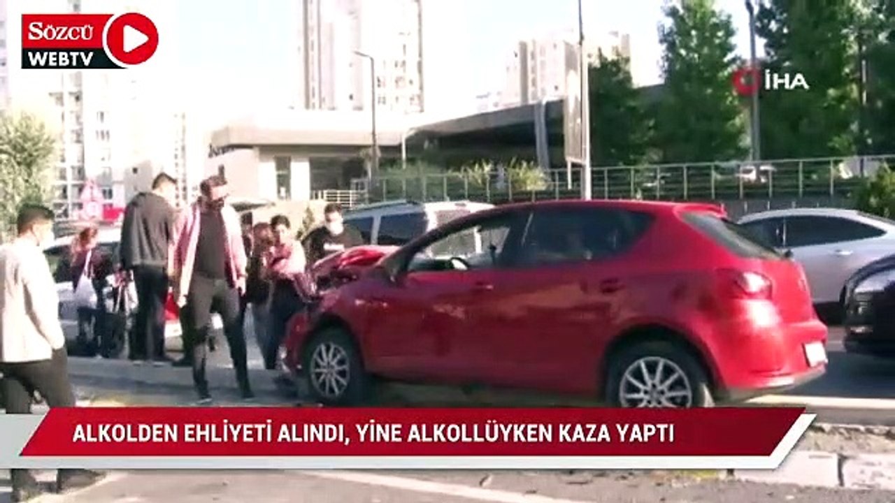 Alkolden ehliyeti alındı, alkollü ehliyetsiz araçla kaza yaptı