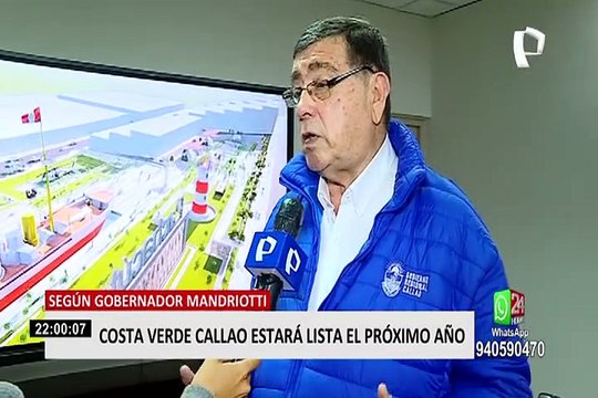 Costa Verde Callao estará listo en 2022, según gobernador Mandriotti
