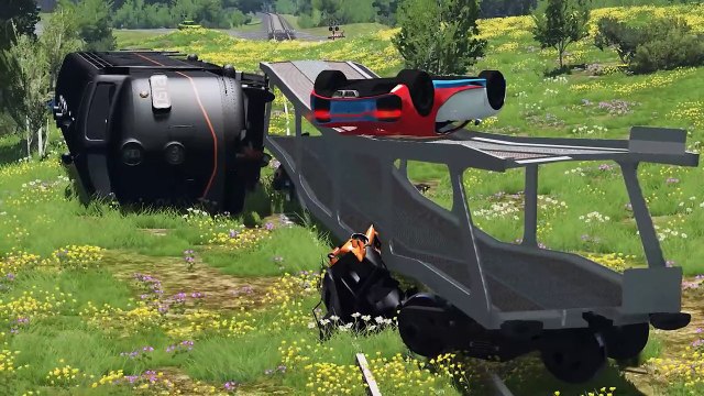 Trains vs Speed Bumps – BeamNG.Drive