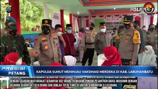 Kapolda Sumut Meninjau Vaksinasi Merdeka di Kabupaten Labuhan Batu