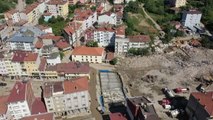 KASTAMONU - Drone - Sel felaketinin yaşandığı Bozkurt'ta çalışmalar 28'nci gününde devam ediyor