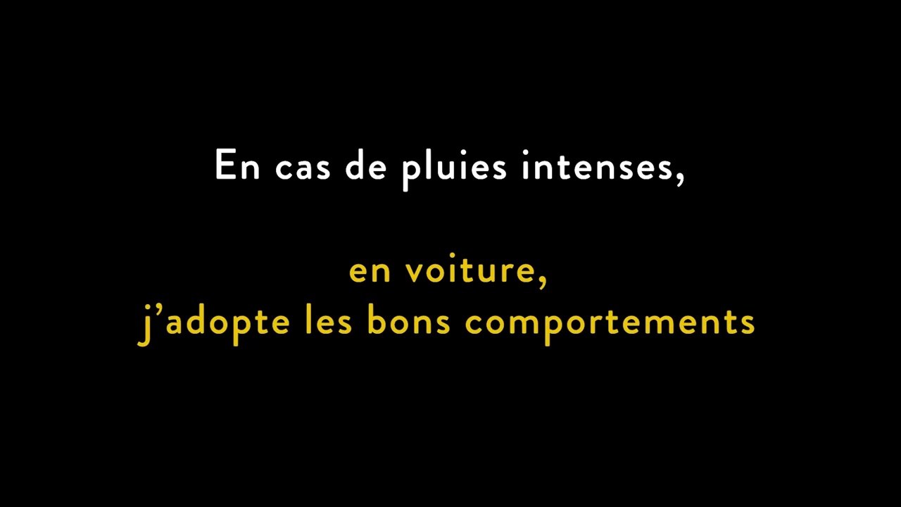 En cas de pluies intenses, j'adopte les bons comportements en voiture