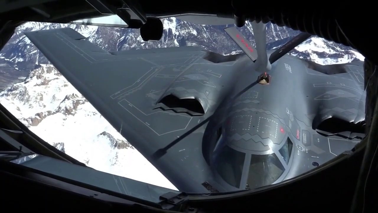 US Air Force B-2 Spirit being Refueled by KC 135 Stratotanker