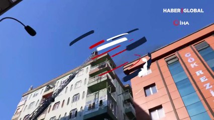 Yangından kucağında ördeğiyle böyle kaçtı