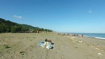 Son dakika haberi | KASTAMONU - Sel felaketinin yaşandığı Abana'da jandarmadan sahil temizliği
