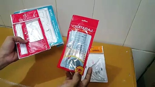 Mega Unboxing and Review of mathematical instruments set by Nataraj, Apsara, Camlin, faber castell