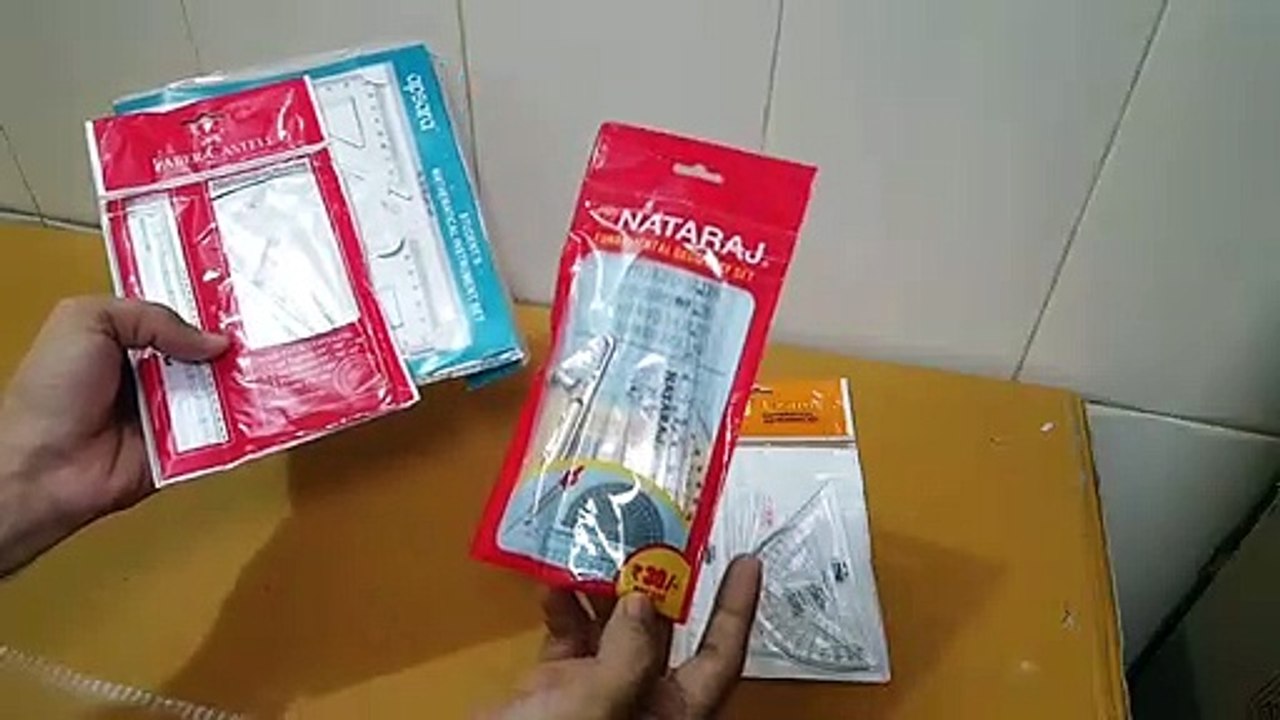 Mega Unboxing and Review of mathematical instruments set by Nataraj, Apsara, Camlin, faber castell