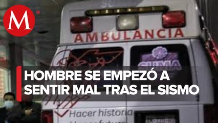 Hombre muere por paro cardiaco tras sismo en Puebla