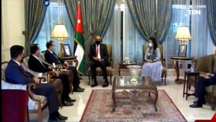 رئيس الوزراء الأردنى خلال استقباله وزراء البترول والطاقة فى مصر وسوريا ولبنان