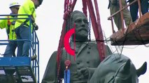 شاهد: ولاية فرجينيا تنزع تمثال الجنرال الكونفدرالي الأمريكي روبرت إدوارد لي المثير للجدل