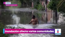 Desbordamientos inundan comunidades de Abasolo, Guanajuato