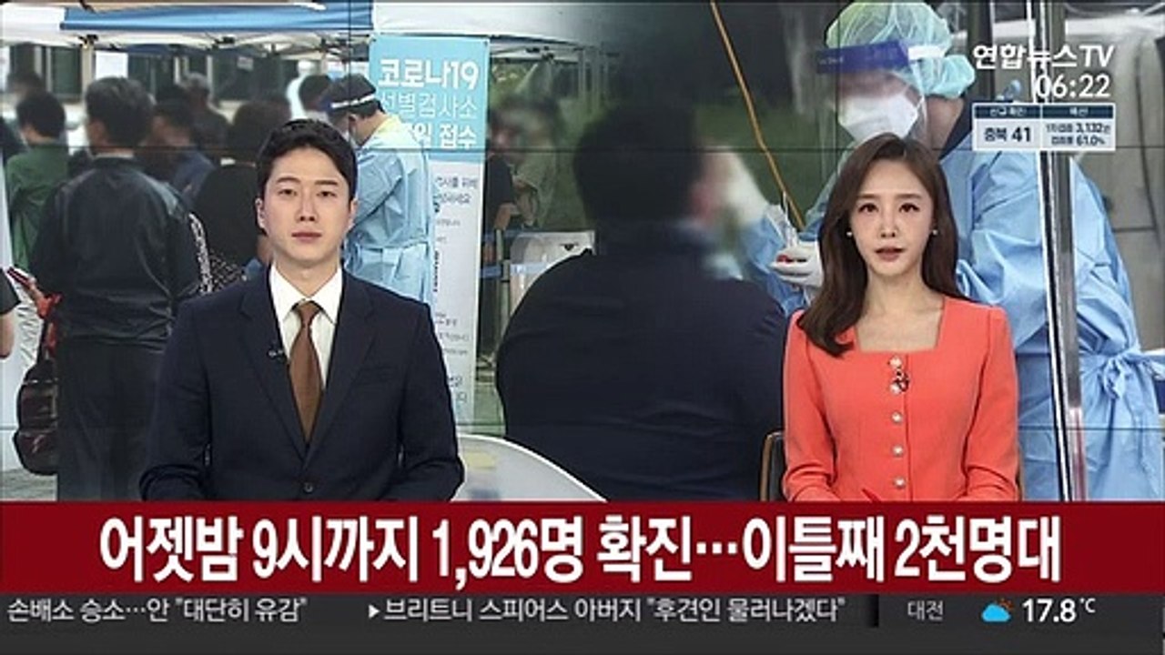 어젯밤 9시까지 1,926명 확진…이틀째 2천명대