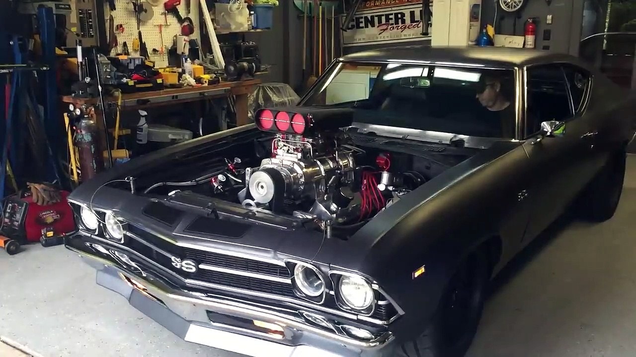 1969 Chevelle SS "Flat Rat" Cold Start.  460CID, 6-71 Weiand Blower