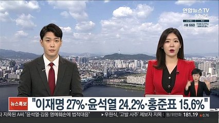 "이재명 27%·윤석열 24.2%·홍준표 15.6%"