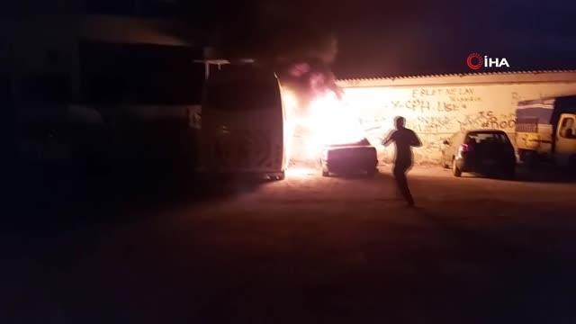 Madde bağımlısı genç önce otomobili ateşe verdi sonra da yardım istedi