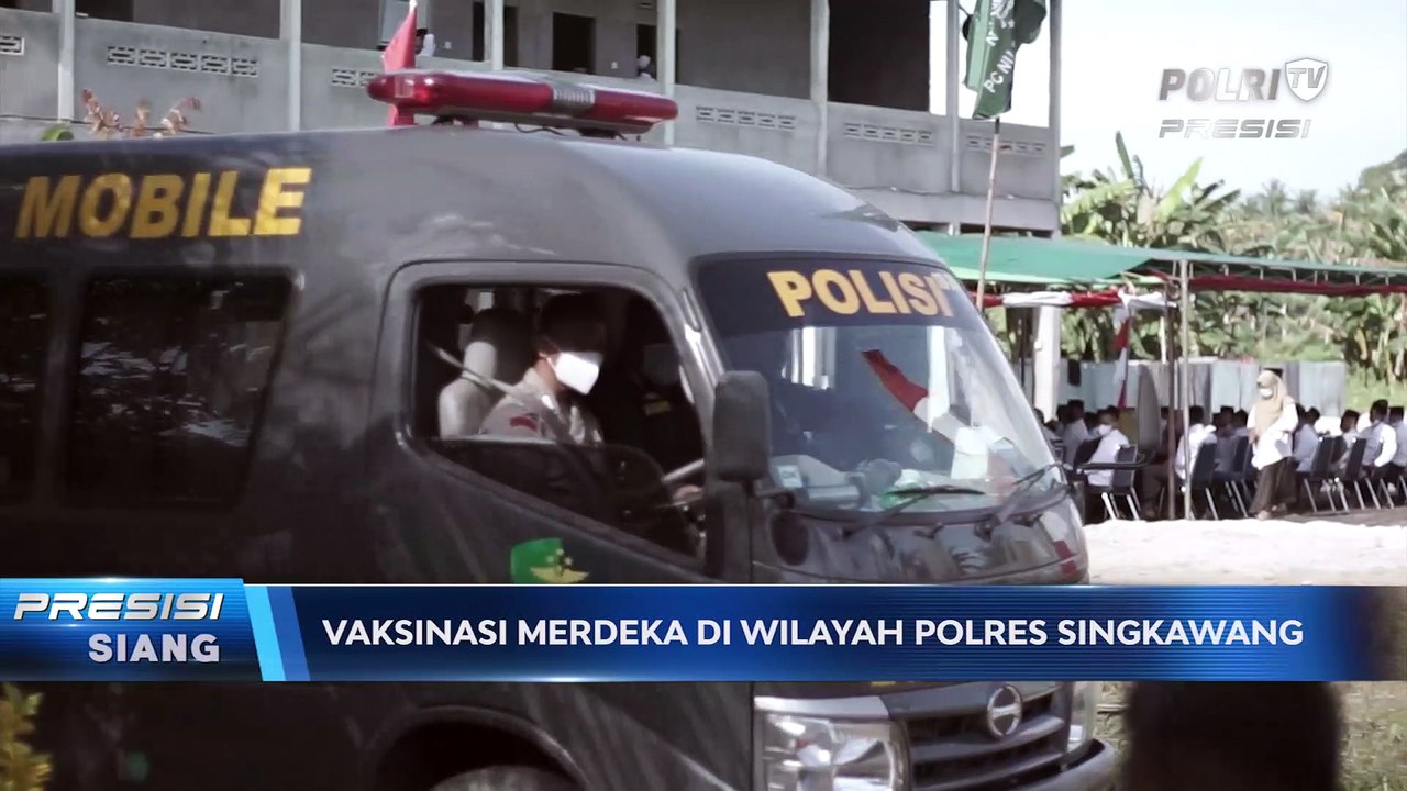 Sinergitas Polri & Stafsus Presiden Gelar Vaksinasi Serentak di Polres Singkawang