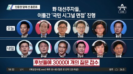 진중권 앞에 선 홍준표…野 대선후보 압박면접 현장