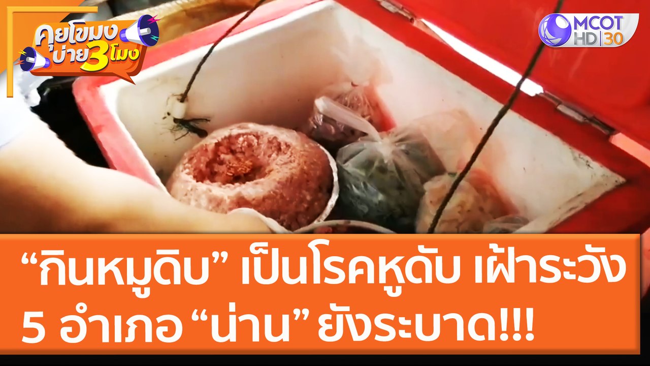 "กินหมูดิบ" เป็นโรคหูดับ เฝ้าระวัง 5 อำเภอ จังหวัดน่าน ยังระบาด!!! (9 ก.ย. 64) คุยโขมงบ่าย 3 โมง