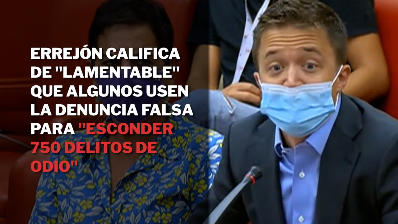 Errejón califica de "lamentable" que algunos usen la denuncia falsa para "esconder 750 delitos de odio"