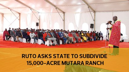 Ruto asks state to subdivide 15,000-acre Mutara Ranch