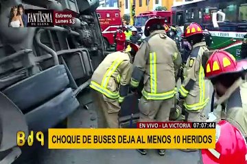 La Victoria: bus ocasiona choque por pasarse luz roja y deja varios heridos