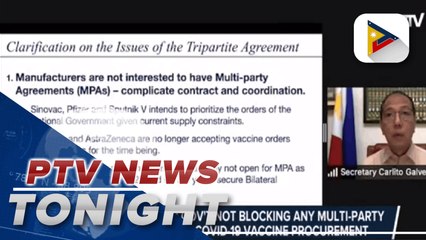 Sec. Galvez: PH gov't not blocking any multi-party agreements in COVID-19 vaccine procurement | via Sweeden Velado-Ramirez