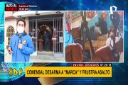 Comensal desarma a “marca” y frustra asalto en Los Olivos