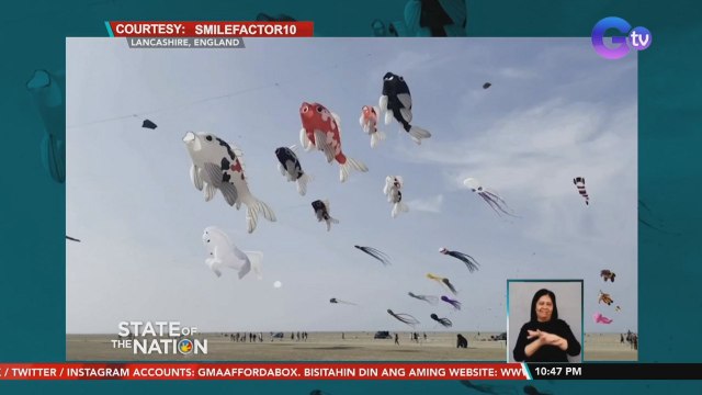 Mga saranggola na iba't ibang hugis at laki, nagpakulay sa kalangitan para sa St. Anne's kite festival | SONA