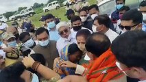 Zilla Panchayat member's tears came out in front of CM on helipad