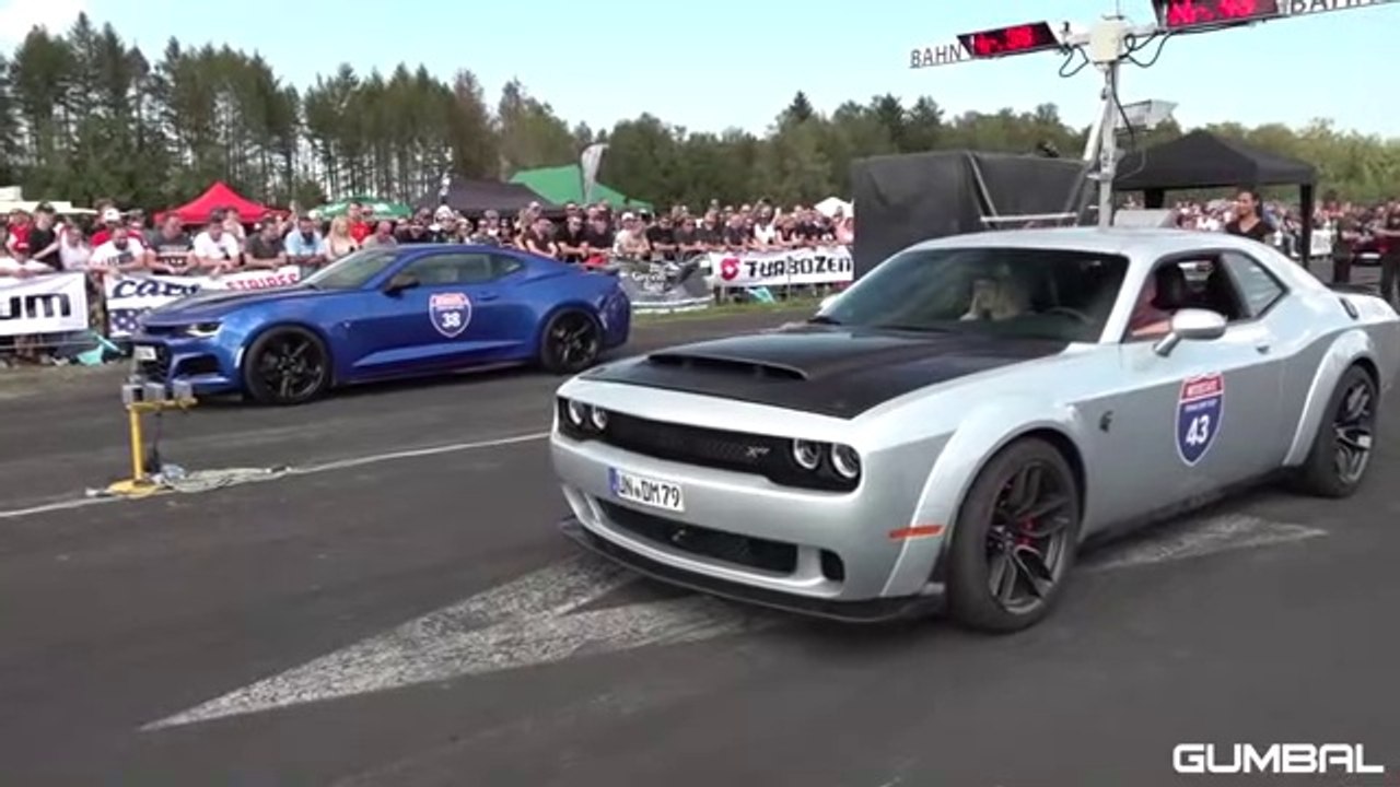 888HP Dodge Challenger SRT Hellcat XR Widebody vs Chevrolet Camaro ZL1