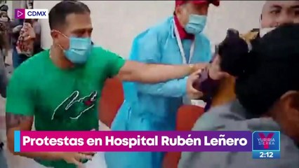 Inconformes protestan en el Hospital Rubén Leñero; denuncian red de corrupción