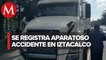 Tráiler choca con taxi de CdMx, huye y embiste a cinco autos más en Iztacalco