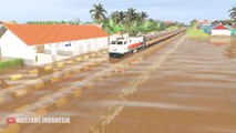 Kereta Api Melewati Banjir |  The Train Through the Flood