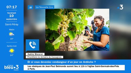 10/09/2021 - Le 6/9 de France Bleu Drôme Ardèche en vidéo