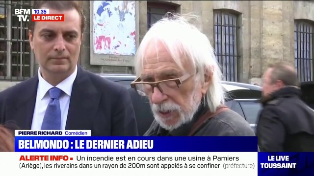Obsèques de Belmondo: Pierre Richard se dit très heureux de l'accueil des Français