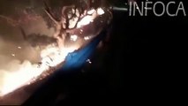 Incendio forestal en Sierra Bermeja, Málaga, grabado por bomberos del INFOCA