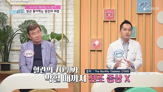 혈관 70%가 막혀도 증상 없는 치명적인 질환 일으키는 혈전! TV CHOSUN 210910 방송