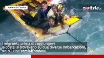 Lampedusa, barcone affondato nel nubifragio: 125 migranti salvati dalla Guardia Costiera