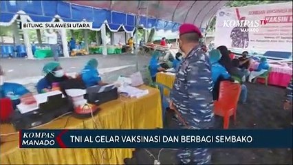 TNI AL Gelar Vaksinasi Dan Berbagi Sembako