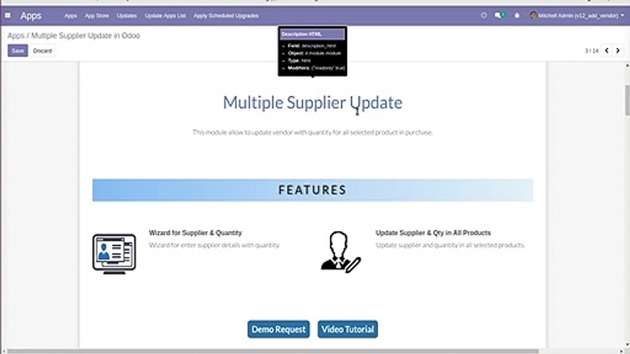 How to  Update Vendor for all Selected product in the purchase  | Mass update | Odoo Apps Features