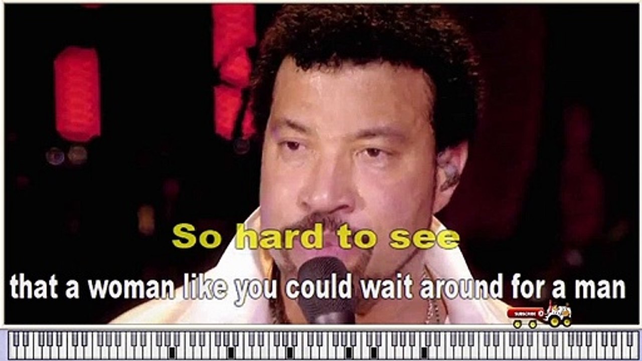 Lionel Richie - Stuck On You -karaoke songs online with lirycs on the screen.& piano