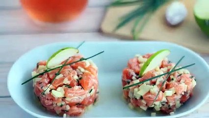 Tartare bien frais au saumon et pomme verte