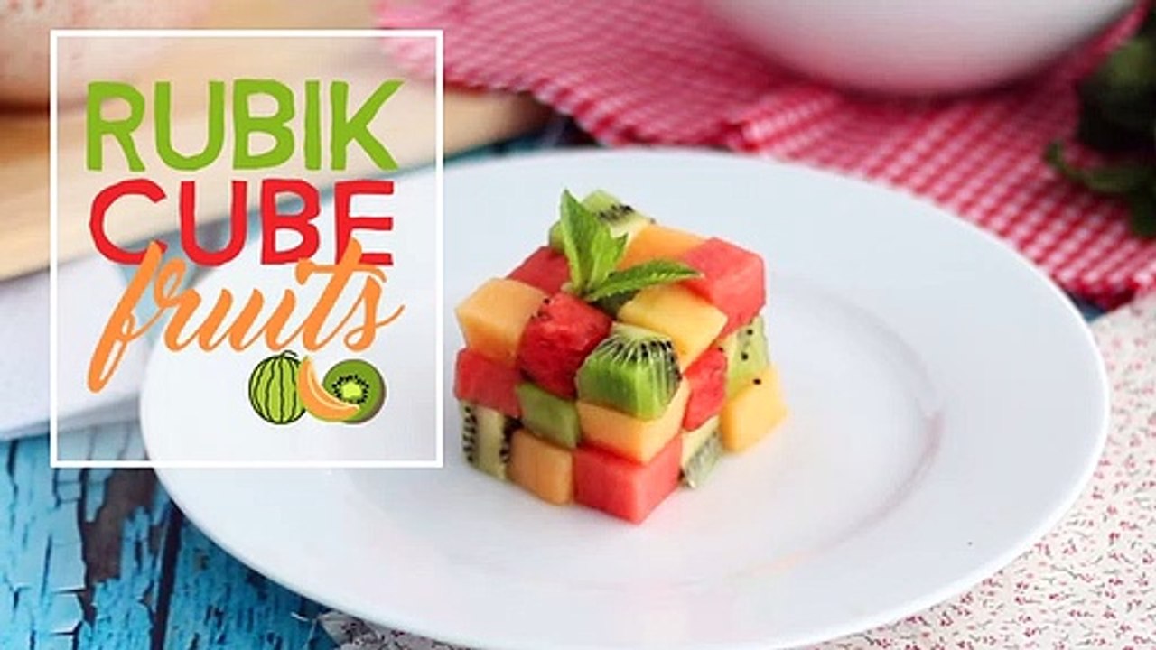 Rubik's Cube de fruits, la salade de fruits design