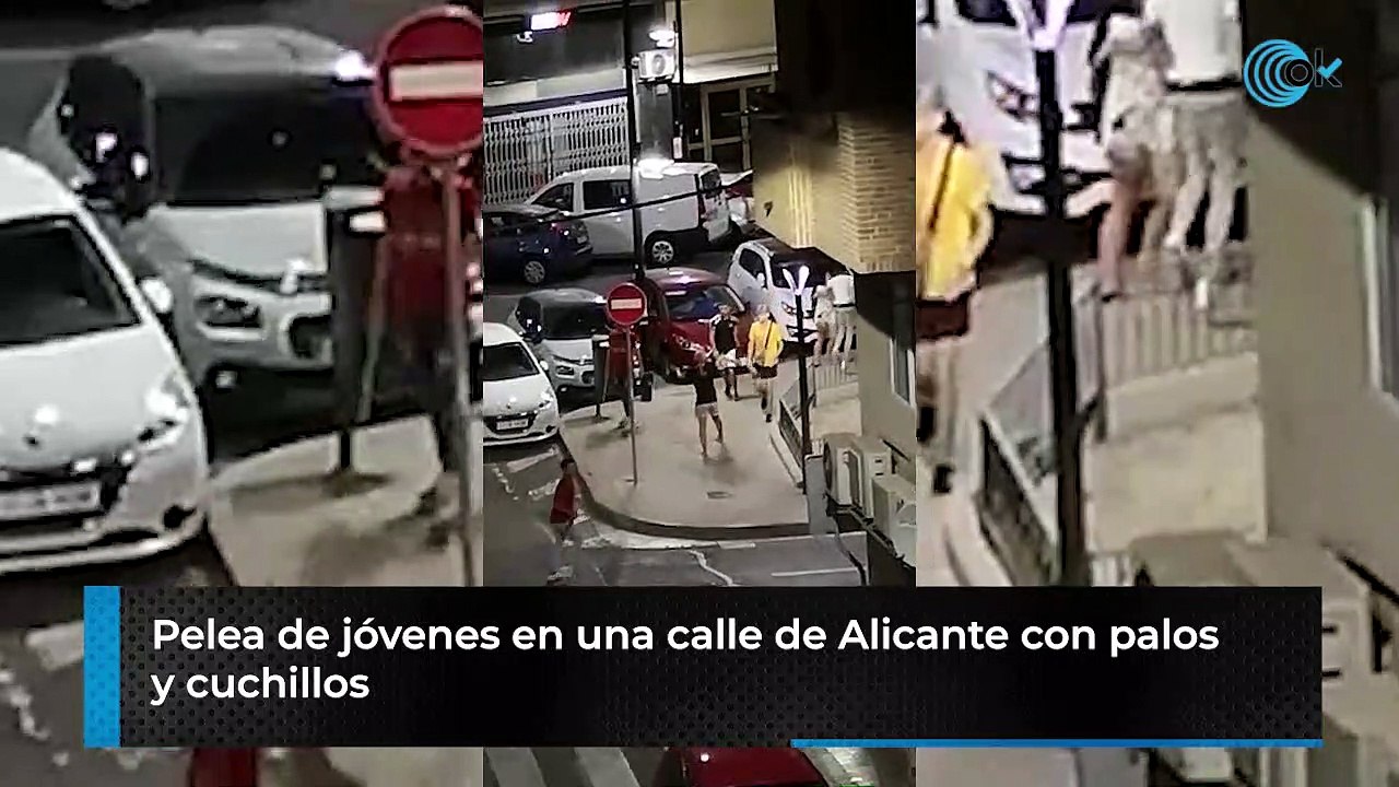 Pelea callejera entre jóvenes con cuchillos y p...