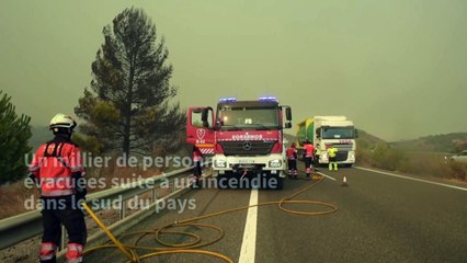 Feu de forêt en Espagne: un pompier mort, un millier de personnes évacuées