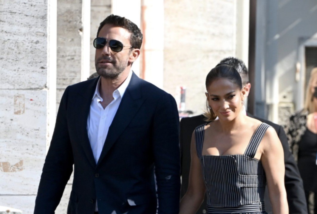 Jennifer Lopez Wore a Striped Corset Dress in Venice