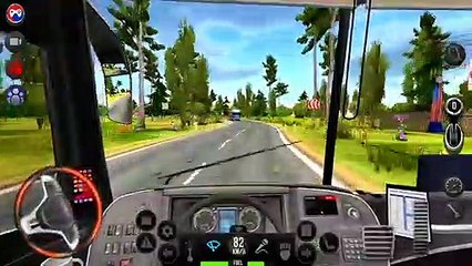 Bus Driving Felling On Highway Road
